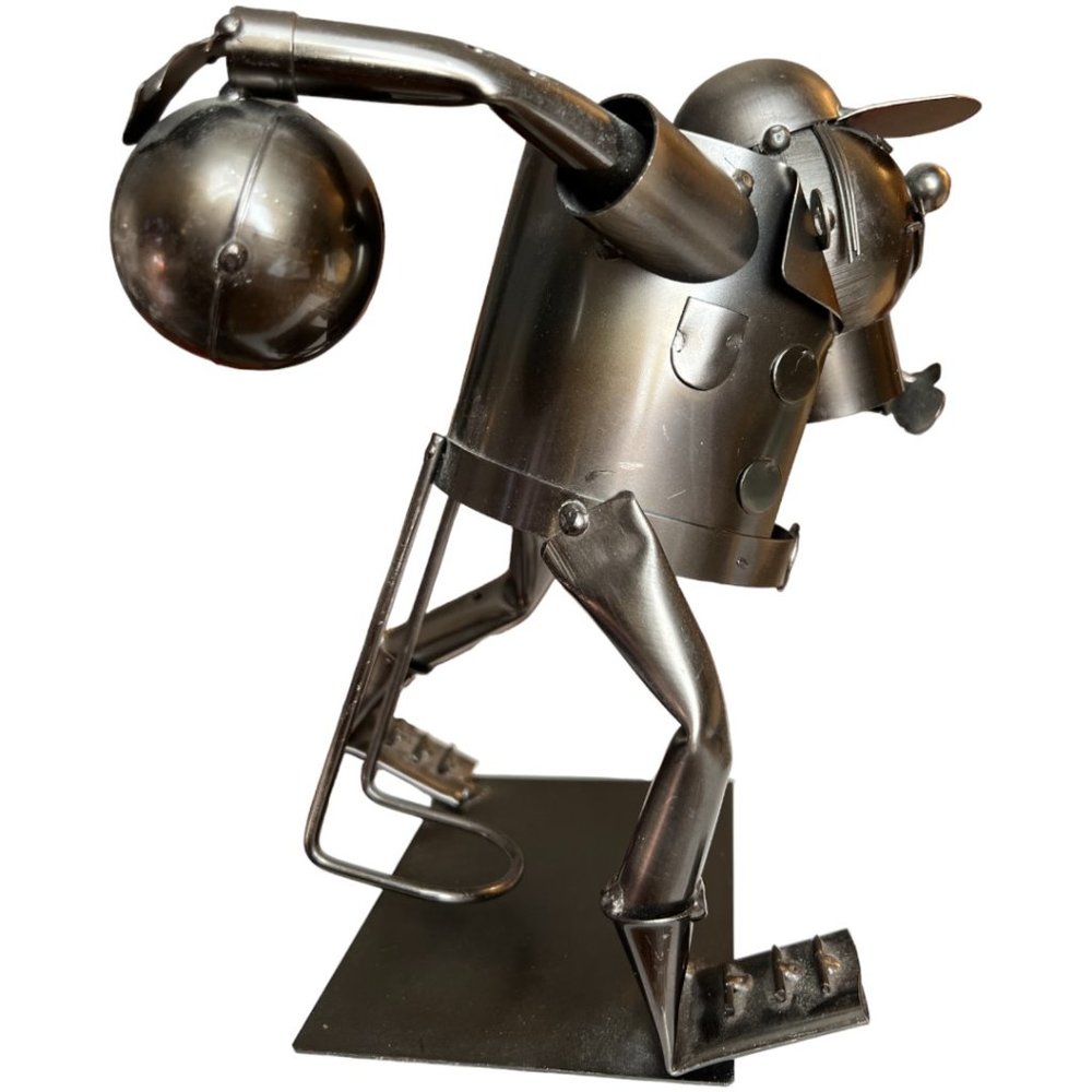 BOWLER Wine Bottle Holder Storage Caddy Recycled Metal Steel Olive Oil Vinegar - Picture 8 of 14